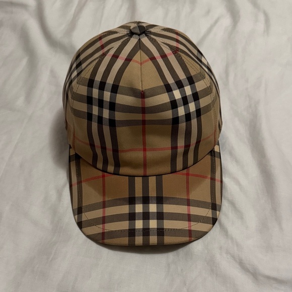 Burberry Tan and Red Plaid Men's Hat - Picture 1 of 6